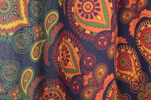 Vista 3 de Popular Handicrafts - Paneles de cortina estilo Indio Hippie Bohemio Hermosa Mandala Multicolor Azul Pavo Real