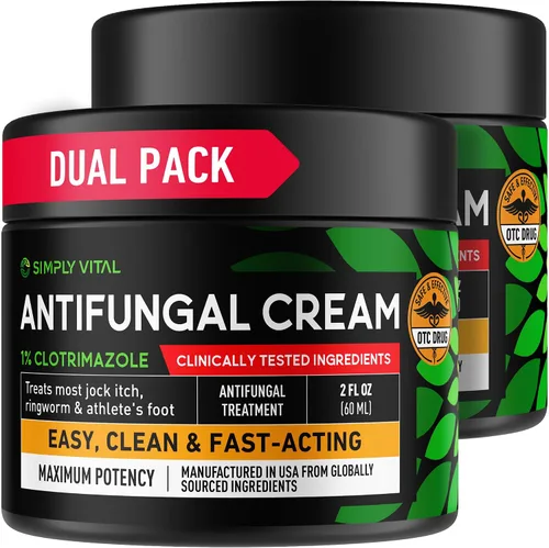 Vista 8 de Crema antifúngica para pie de atleta, tiña y tiña inguinal - Clotrimazol 1% Hecha en Estados Unidos - Crema extra fuerte para tiña, tiña inguinal