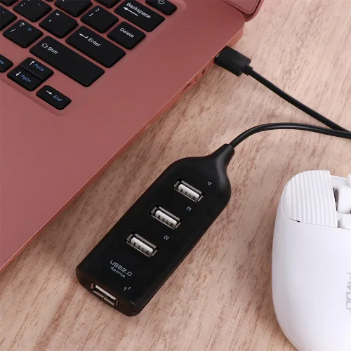 Vista 8 de Vctitil 2 unids 4 puertos USB 2.0 Hub Mini adaptador de corriente de 4 puertos USB Splitter Accesorios de computadora Receptor de portátil de 4