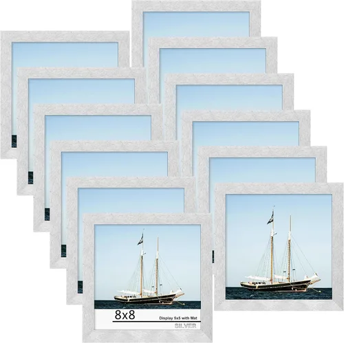 Vista 204 de Picrit - Juego de 12 portarretratos de 4 x 6 pulgadas, para fotos de 3.5 x 5 con paspartú o 4 x 6 pulgadas sin paspartú, marcos para colgar