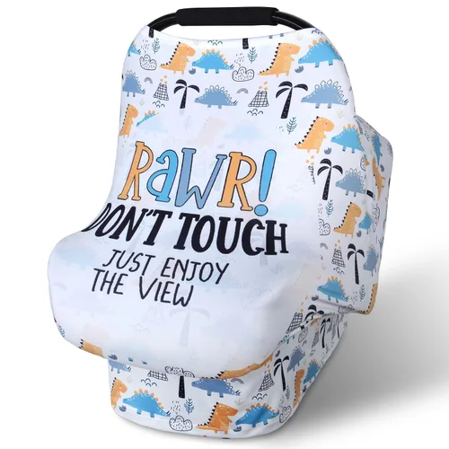 Vista 9 de Metplus Funda de asiento de automóvil sin contacto para bebés, fundas de lactancia para mamá, bufanda de lactancia, toldo multiusos para asiento