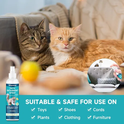 Vista 4 de Woyamay Spray disuasorio para gatos, disuasorio de arañazos para muebles, repelente de gatos para mantener alejados a los gatos, aerosol repelente