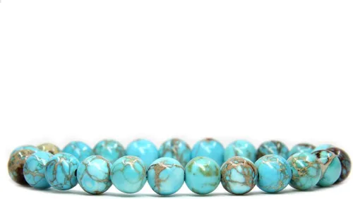Vista 18 de Amandastone Pulsera elástica de cuentas redondas de 0.315 in con piedras preciosas naturales de 7 pulgadas