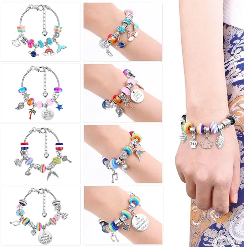 Vista 6 de Acejoz Kit de 85 pulseras con dijes, cuentas para adultos y principiantes