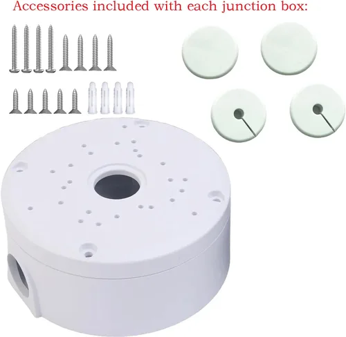 Vista 3 de Soporte universal para cámara de seguridad, soporte de caja de conexiones abatible, base de cámara IP de plástico impermeable, soporte de cable