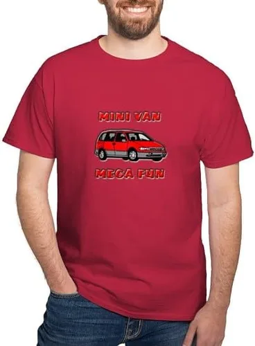 Vista 5 de CafePress Minivan Mega Fun T Shirt Men's 100% Cotton, Classic Graphic T Shirt Black