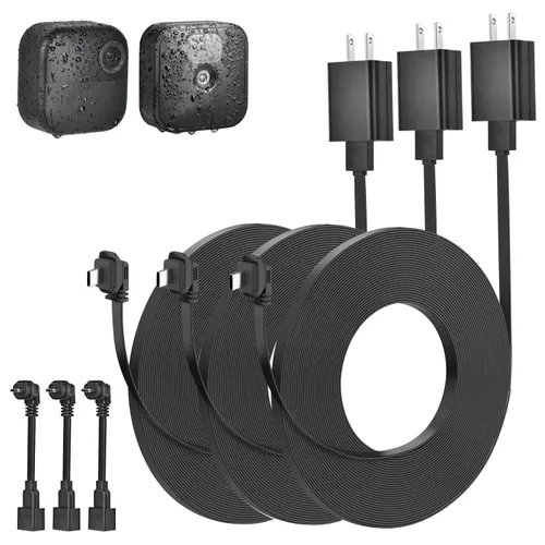 Vista 13 de Cable de alimentación resistente a la intemperie de 30 pies para Blink Outdoor 4 (4.ª generación) y (3ª generación), cable de carga plano
