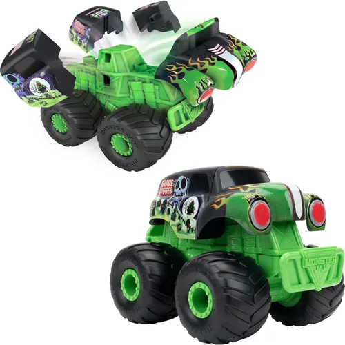 Vista 8 de Monster Jam™ Monstruction Build & Crash Grave Digger™ - Vehículo para construir de 8 pulgadas con 14 piezas y destornillador