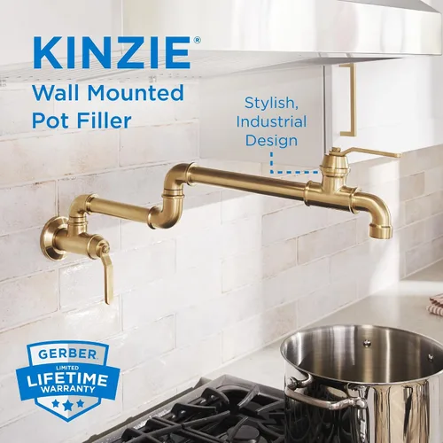Vista 2 de Gerber Kinzie - Llenador de ollas de pared con 2 asas y brazo oscilante plegable