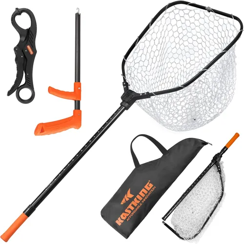 Vista 12 de KastKing Red de pesca Brutus, red de aterrizaje de peces plegable y extensible, red de pesca ligera y portátil con mango de espuma EVA suave