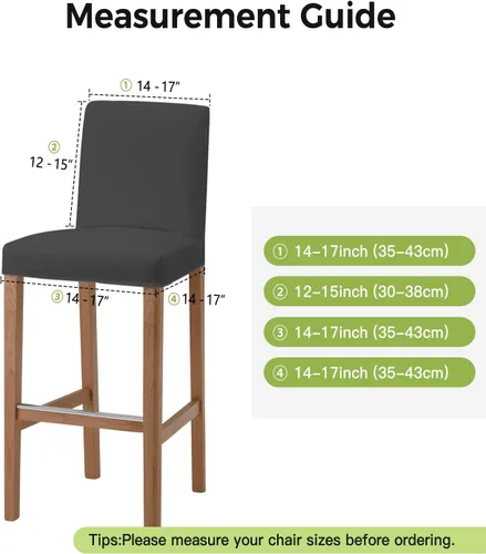Vista 6 de YOKOU Juego de 6 fundas para taburetes de bar, diseño navideño de rayas blancas y negras rústicas, estilo rústico, estilo campestre, elásticas