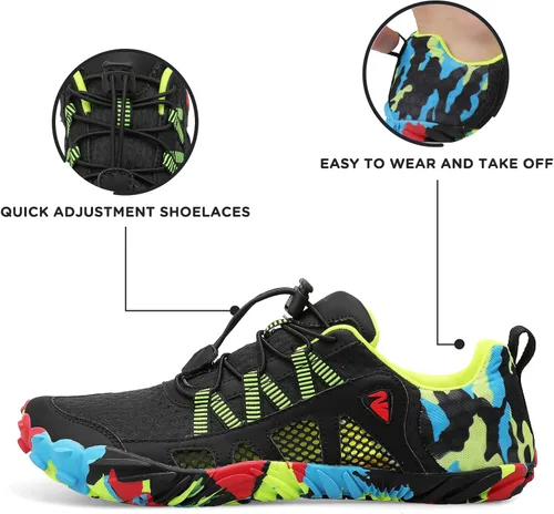 Vista 6 de SKASO Zapatos de agua para hombres y mujeres, zapatos descalzos de secado rápido, zapatos acuáticos ligeros con agujeros de ventilación