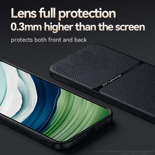 Vista 3 de Kepuch Funda compatible con Huawei Mate 50 Pro - Soporte magnético de grano de litchi Cubierta de placa de metal incorporada - Negro Negro