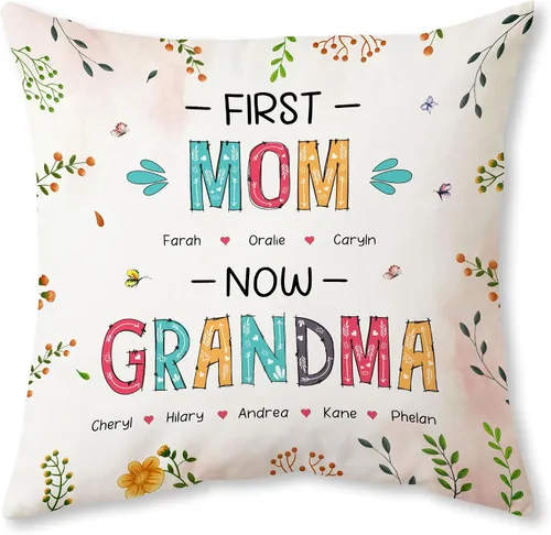 Vista 15 de Hyturtle Personalized Best Mom Pillow with Insert – Custom Gift for Mother from Daughter Son – Inspirational Cushion for Birthday, Christmas, Mom
