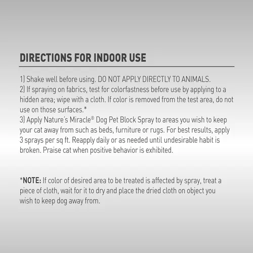 Vista 4 de Nature's Miracle Aerosol repelente de bloques para perros y mascotas