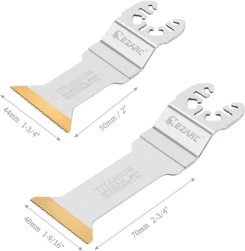 Vista 2 de EZARC 6 cuchillas oscilantes de titanio multiherramienta de corte largo y estándar, corte rápido para madera, metal y material duro