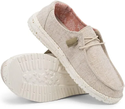 Vista 3 de Hey Dude Wendy Chambray - Mocasines con cordones para mujer, cómodos y ligeros