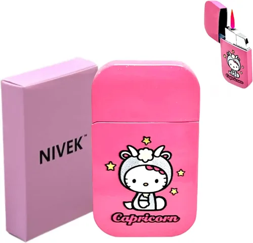 Vista 5 de NIVEK Encendedor de gatito Y2k 12 Consetelaciones Horóscopo Astrología Zodiaco Signos de nacimiento Pretty Pink Flame Kawaii Coleccionable Japonés