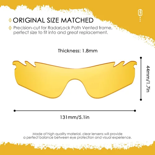 Vista 25 de Lentes de repuesto ANSI Z87.1 para gafas de sol Oakley RadarLock Path ventiladas - HI-DEF fotocromático
