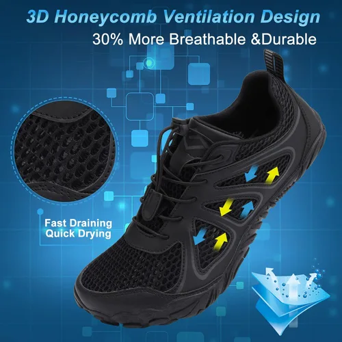 Vista 2 de Lefflow Zapatos de agua de senderismo para mujer, minimalistas, para playa, piscina, caminar, zapatos deportivos Caja de punta ancha