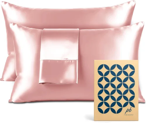 Vista 46 de Pure Bedding Sábanas de satén de lujo para cama individual de hotel, juego de sábanas de microfibra extra suave de 1800, resistente a las arrugas, a