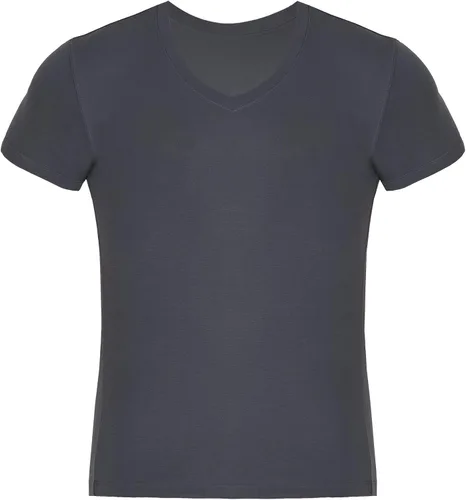 Vista 6 de Camisetas para hombre de rayón hechas de bambú, ajuste moderno, camiseta interior que absorbe la humedad, cuello redondo, camisetas con cuello en V