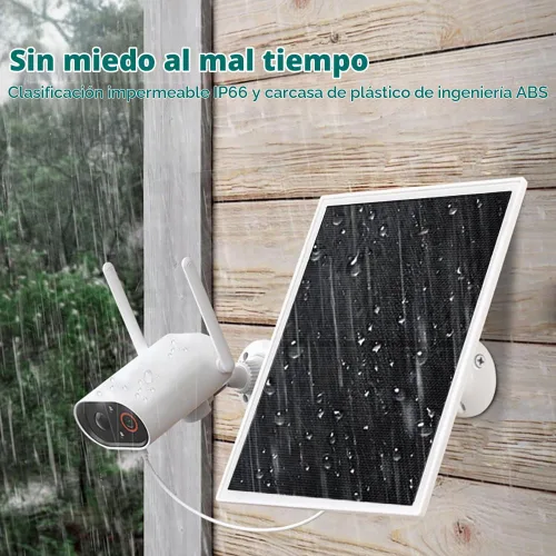 Vista 3 de Cargador de panel solar para cámaras de seguridad al aire libre, 10 W, CC 5 V, compatible con cámaras de batería recargable micro USB y tipo C