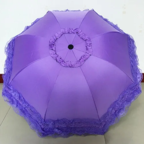 Vista 57 de Honeystore Paraguas plegable a prueba de rayos ultravioleta Princess Lace Parasol con cúpula anti-UV