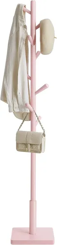Vista 13 de VASAGLE Perchero de madera maciza, árbol de entrada con 8 ganchos, 3 opciones de altura, para abrigos, sombreros, bolsos, carteras, para entrada