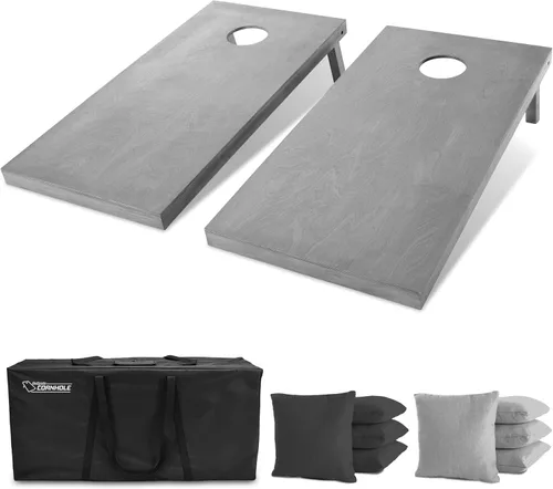 Vista 10 de GoSports 4 ft x 2 ft Regulation Size Wooden Cornhole Boards Set with Light Gray Finish - Includes Carrying Case Estrellas y rayas americanas