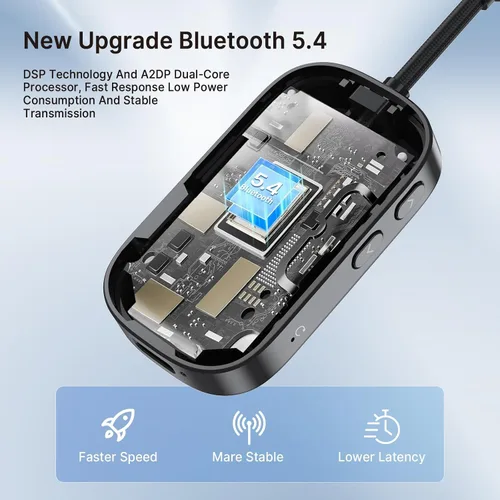Vista 11 de Receptor transmisor Bluetooth 5.4, adaptador de audio inalámbrico 2 en 1 para avión, TV, estéreo de automóvil y hogar, conecta 2 AirPods
