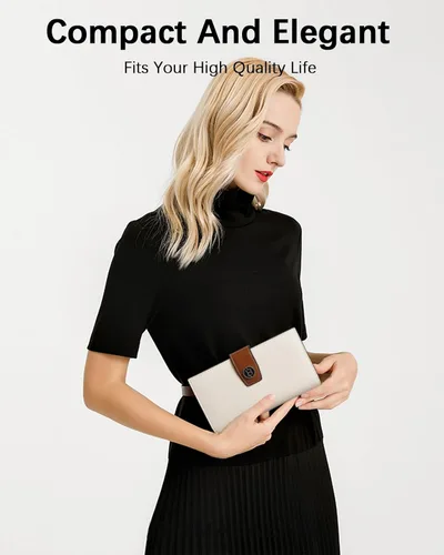 Vista 9 de BOSTANTEN Billeteras de cuero para mujer, paquete RFID, bolsos de cuero para mujer, Cartera RFID