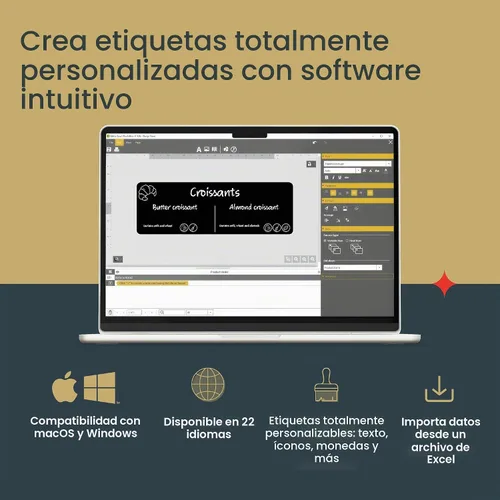 Vista 4 de Guest Flex - Paquete de impresión de tarjetas, etiquetas de bufé duraderas, fáciles de limpiar, personalizables, impresión rápida, monocromática