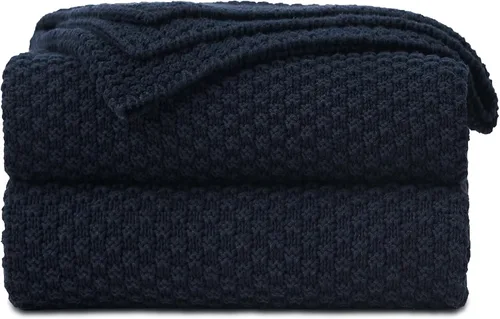 Vista 13 de Longhui bedding - Manta de punto negra para sofá, suave, acogedora, lavable a máquina, 100% algodón, manta de sofá, pesada, de 2.5 libras, bolsa