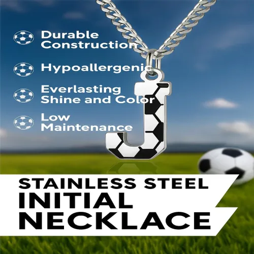 Vista 4 de Soccer Gifts Set A-Z Letter Soccer Necklace for Men Novelty Soccer Socks&Soccer Bracelets for Soccer Lovers