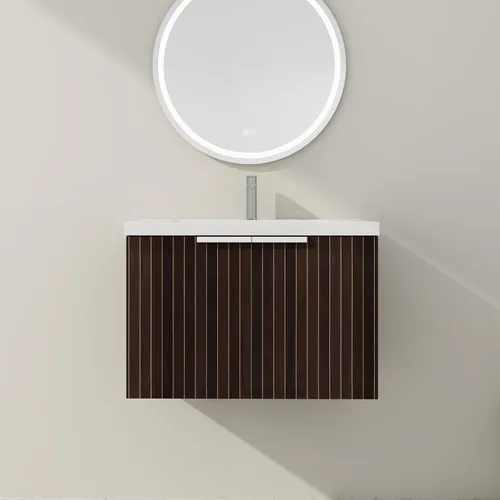 Vista 14 de SSLine Juego de tocador de baño montado en la pared con lavabo moderno de 24 pulgadas con lavabo superior y armario de almacenamiento, armario