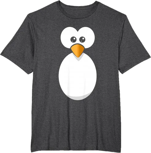 Vista 61 de Camiseta divertida con diseño de cara de pingüino o disfraz fácil, color negro, talla S