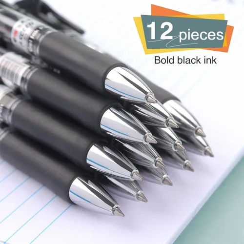 Vista 4 de Bribobo Bolígrafos de gel de punta fina, bolígrafos de escritura suave, bolígrafos retráctiles de tinta negra para suministros de oficina escolar