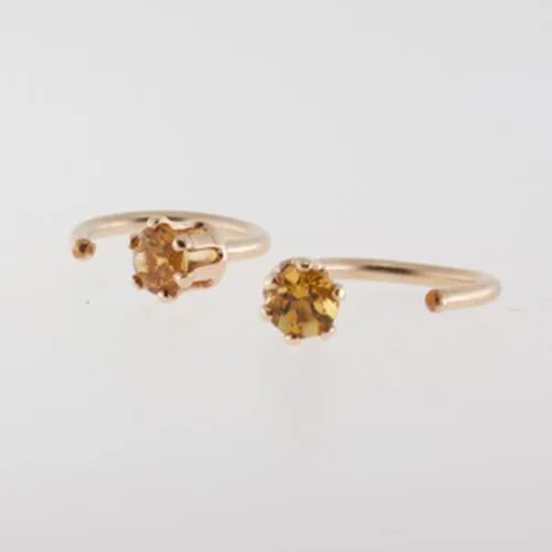 Vista 25 de Half Huggie Birthstone Gold Hoop Earrings for Women Tiny Cartilage Stud Piercing Earring Hypoallergenic Earring Screw Back Dainty Hug