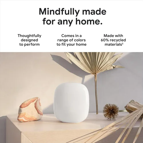 Vista 5 de Google Nest WiFi Pro - Wi-Fi 6E - Sistema confiable de Wi-Fi para el hogar con velocidad rápida y cobertura para toda la casa - WPS - Enrutador