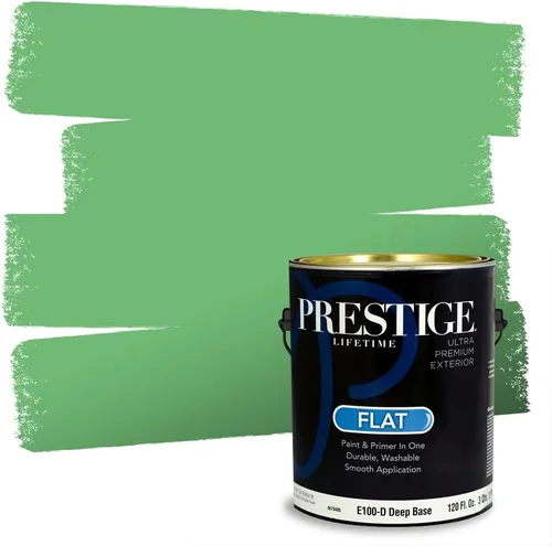 Vista 75 de PRESTIGE Pintura exterior e imprimación en uno, aloe, plano, 1 galón