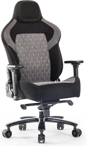 Vista 12 de Silla de juegos grande y alta de 440 libras, silla de juegos con base de metal, espuma viscoelástica lumbar, reposabrazos ajustable 4D, silla
