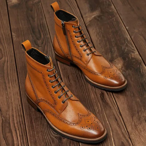Vista 3 de Dockorio Botas Oxford casuales para hombre, botas de vestir Chukka para hombre