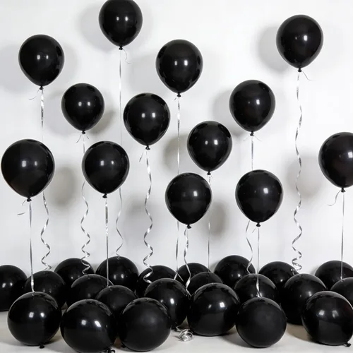 Vista 4 de Globos para decoración de cumpleaños, globos negros, paquete de 100 globos de 12 pulgadas para fiesta de cumpleaños, baby shower, boda