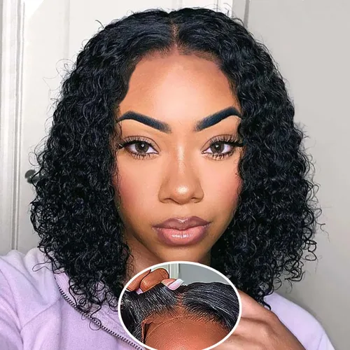 Vista 11 de Pelucas de cabello humano rizado con cierre de encaje HD de 5x5 de onda profunda para mujeres morenas, sin pegamento, pre cortadas, 180%