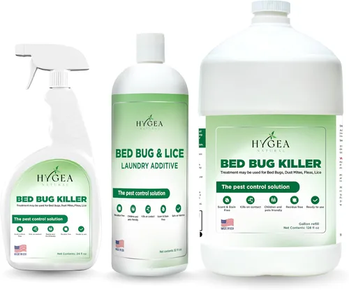 Vista 9 de Hygea Natural Dúo de Eliminación de Chinches y Piojos Extra Fuerte - Spray Extra Fuerte de 24 oz para Piojos, Chinches y Ácaros y Repuesto de Spray