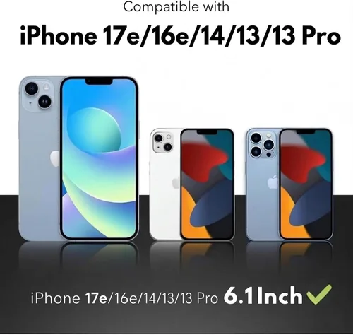 Vista 2 de ZAGG Glass Elite - Protector de pantalla para iPhone 17e, iPhone 14/16e/13/13 Pro, vidrio templado 5 veces más fuerte, resistente a arañazos