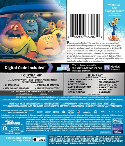 Vista 2 de MONSTERS UNI USECUD1BD2UD 4K UHD