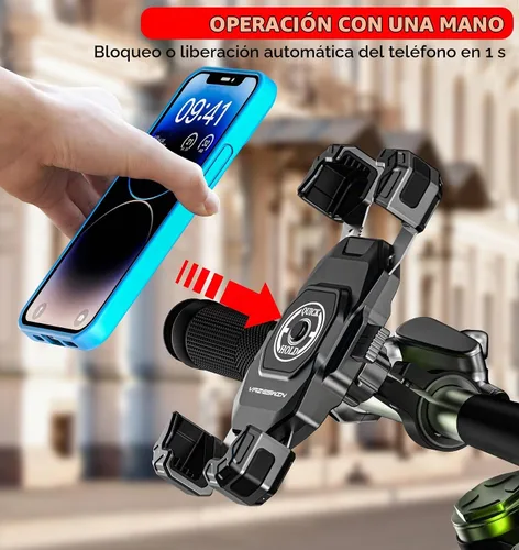 Vista 2 de VAZESWIN Motorcycle Phone Mount, 1s Lock Bike Phone Holder with Safety Lock