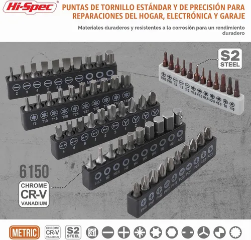 Vista 3 de Hi-Spec Juego de puntas de destornillador múltiple y juego de dados de 1/4